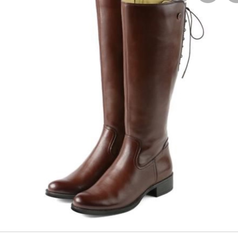 Bussola “Siena” brown leather lace back boots 8